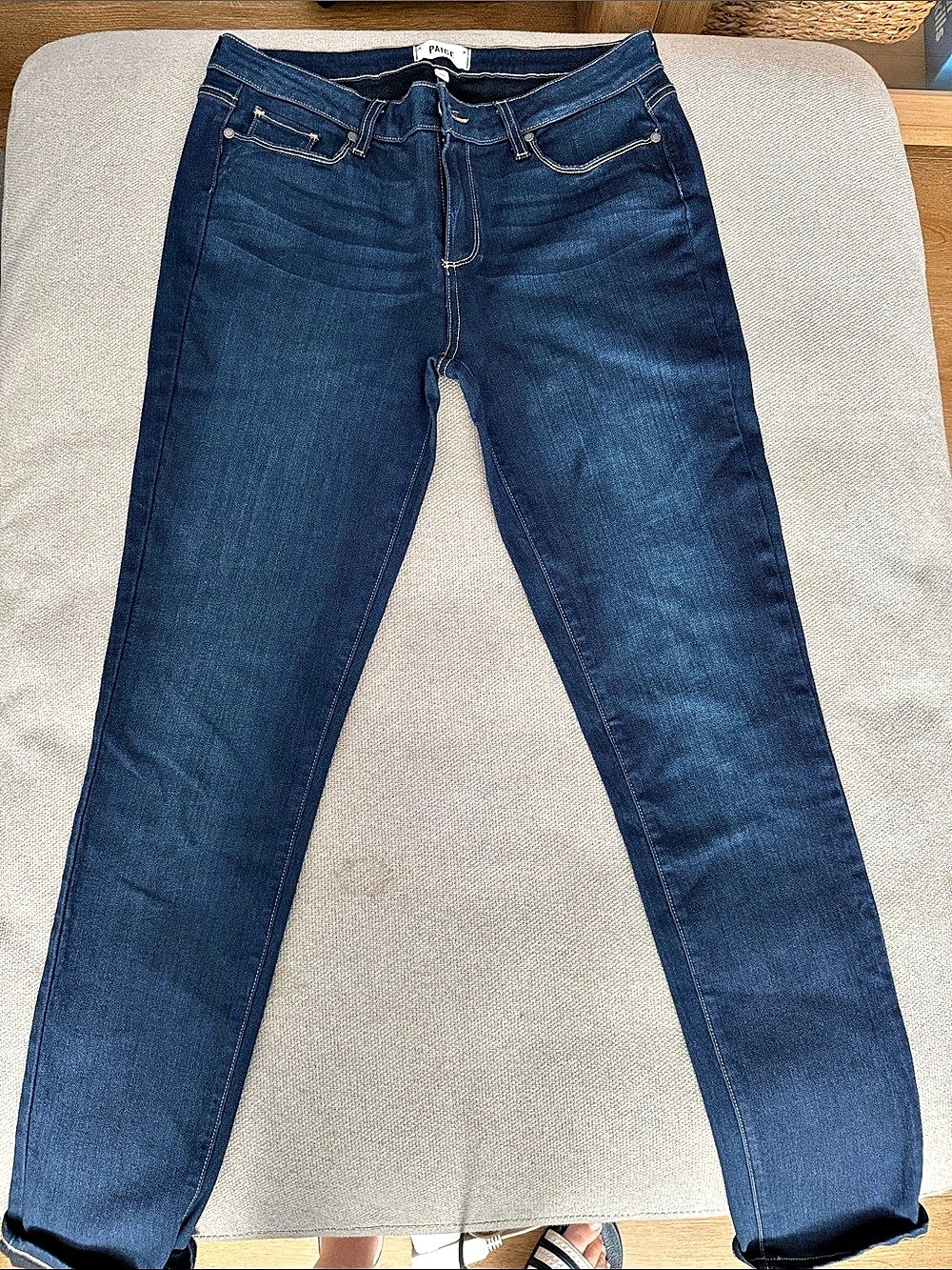 Paige Skyline Skinny Jeans Blue Waist 32 Like New